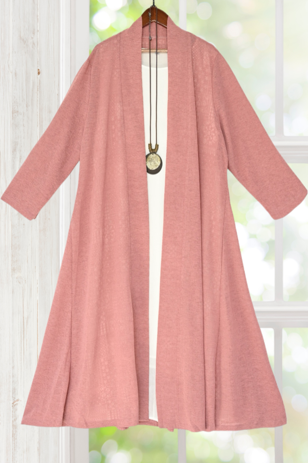Arabella White Dress with Pink Cardigan Set